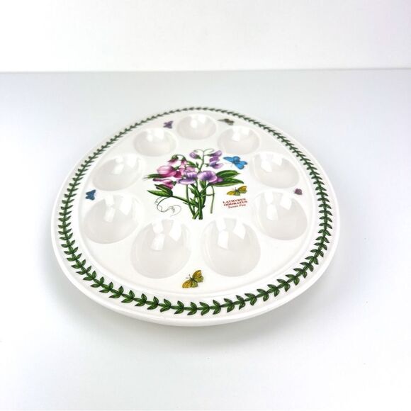 Portmeirion Botanic Garden Sweet Pea Deviled Egg Plate Flawless - Picture 2 of 7